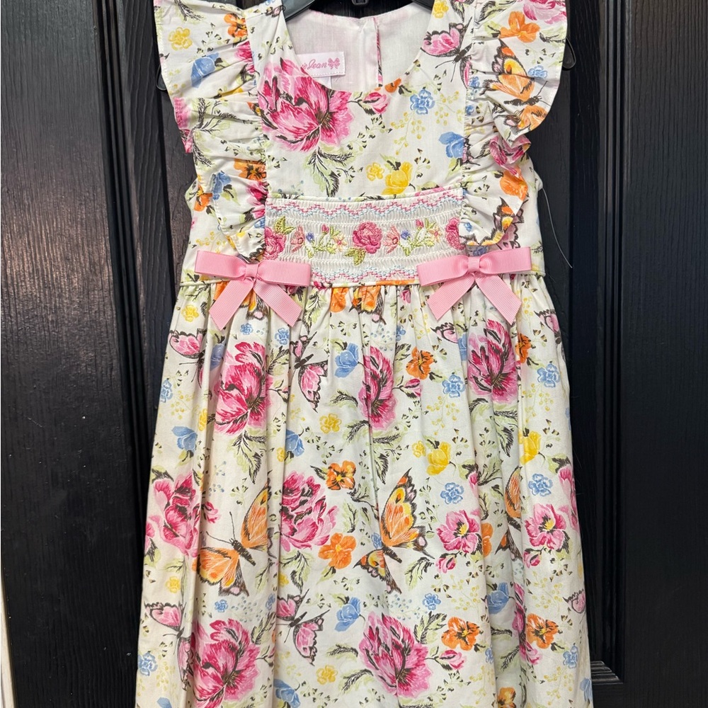 Bonnie Jean Floral Dress with Pink and Yellow